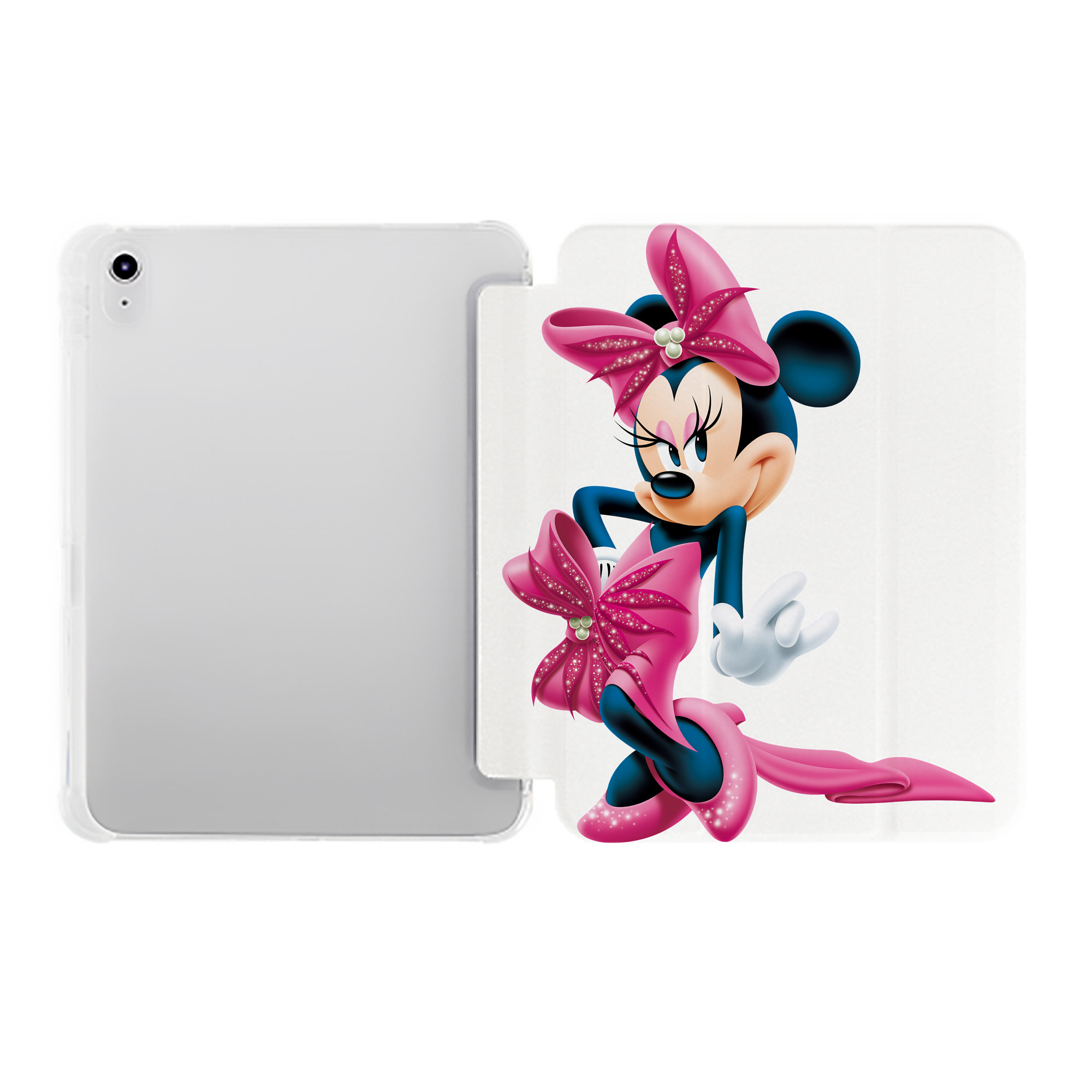（画像用） ミッキーマウス Mickey Mouse IPad ケース ペン収納付き 三つ折りスタンド PUレザー×シリコン 対応機種9.5/10.5/10.9インチ